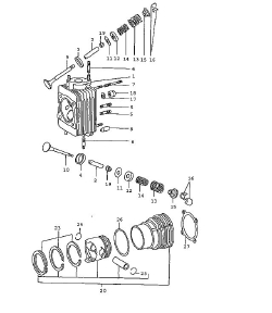 Cylinder head -71 cylinder with pistons (103-00)