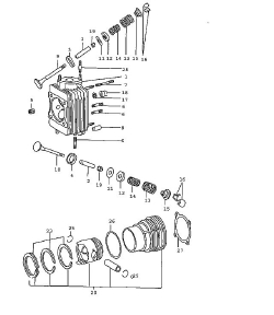 Cylinder head 911 cylinder with pistons (103-00)